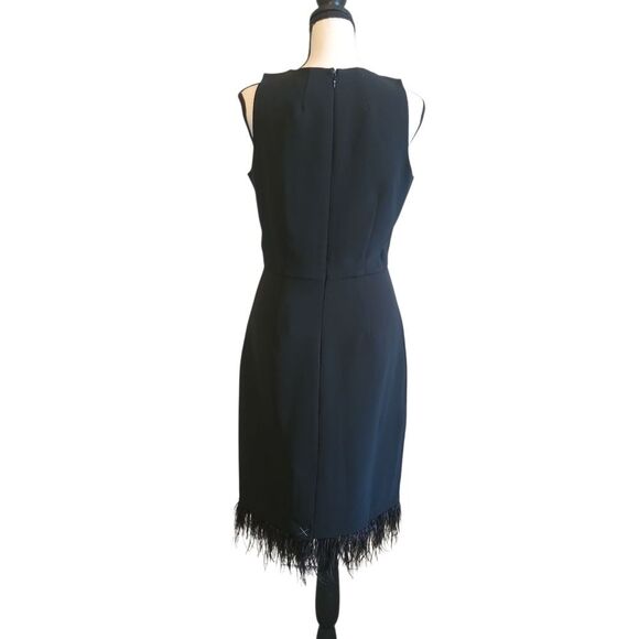 Ann Taylor Black Sleeveless Shell Dress with Feather Hem, Sz. 2 - Picture 2 of 7